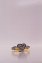 Elegant Heart-Shaped Gold Ring with Diamond Accents