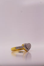 Elegant Heart-Shaped Gold Ring with Diamond Accents
