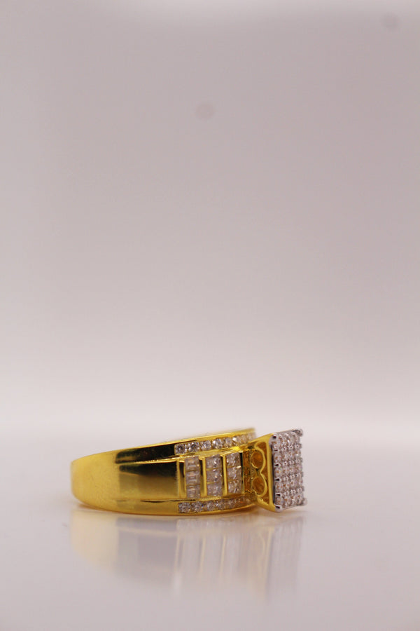 Luxury Two-Tone Diamond Cluster Statement Ring