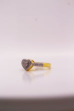 Elegant Heart-Shaped Gold Ring with Diamond Accents