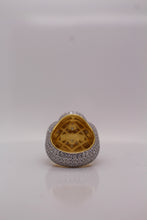 Luxury Quatrefoil Statement Ring - Two-Tone Pave Crystal Elegance