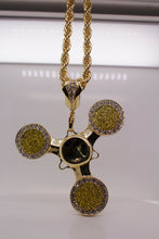 SPINNING GOLD GLITTER PENDANT NECKLACE