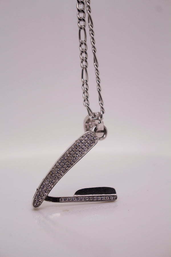 ICED OUT RAZOR PENDANT NECKLACE