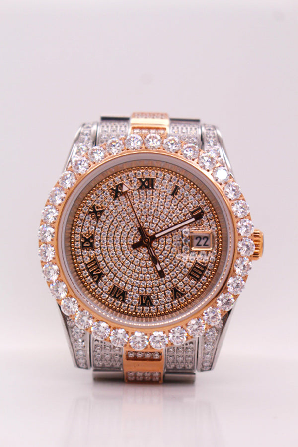 Majestic Aura Diamond Watch – Gold & Silver