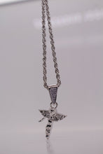ICED WING ANGEL PENDANT NECKLACE