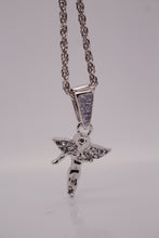 ICED WING ANGEL PENDANT NECKLACE