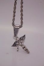 ICED WING ANGEL PENDANT NECKLACE