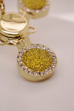 SPINNING GOLD GLITTER PENDANT NECKLACE