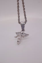 ICED WING ANGEL PENDANT NECKLACE