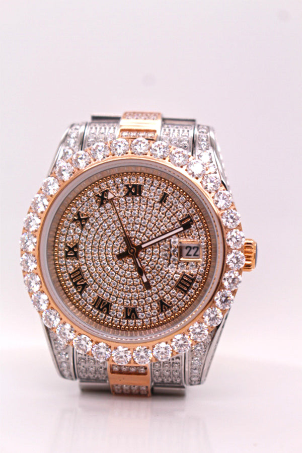Majestic Aura Diamond Watch – Gold & Silver