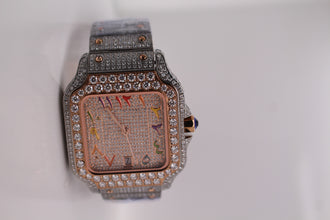 Cartier-Style Moissanite Iced-Out Luxury Watch