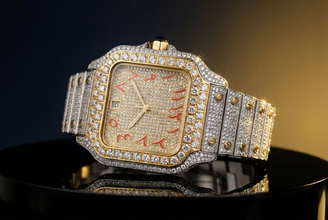 Cartier-Style Moissanite Iced-Out Luxury Watch