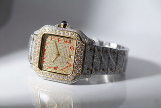 Cartier-Style Moissanite Iced-Out Luxury Watch