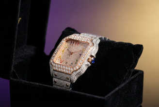 Cartier-Style Moissanite Iced-Out Luxury Watch