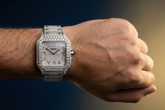 Cartier-Style Moissanite Iced-Out Luxury Watch