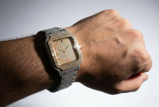 Cartier-Style Moissanite Iced-Out Luxury Watch