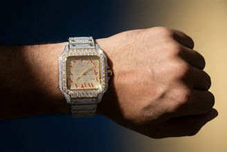 Cartier-Style Moissanite Iced-Out Luxury Watch