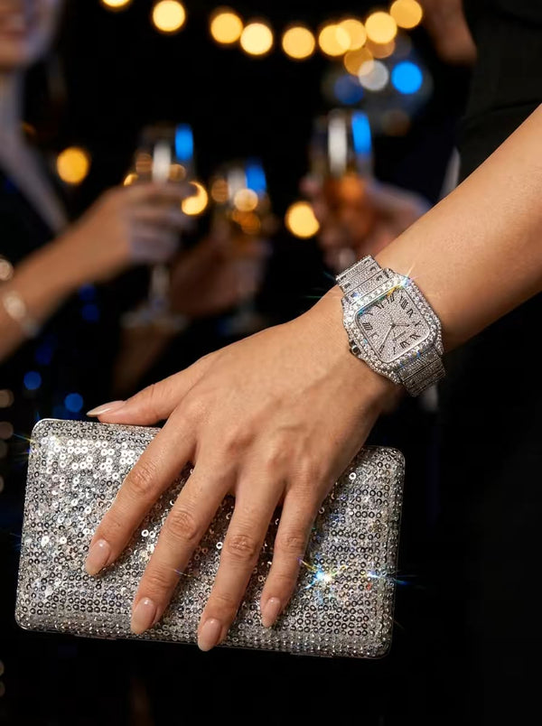 Cartier-Style Moissanite Iced-Out Luxury Watch