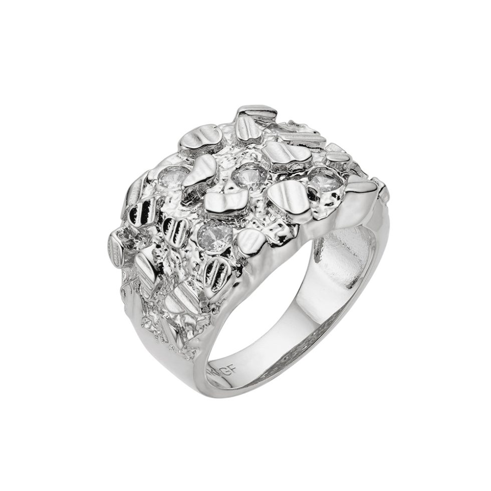 925 MOISSANITE RHODIUM ICED OUT RING | SMRR7001