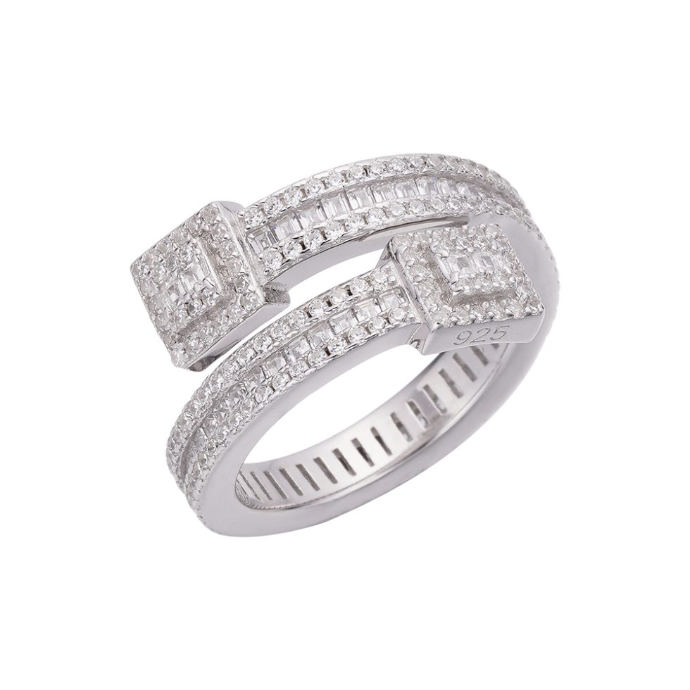 925 MOISSANITE RHODIUM ICED OUT RING | SMLRR7003