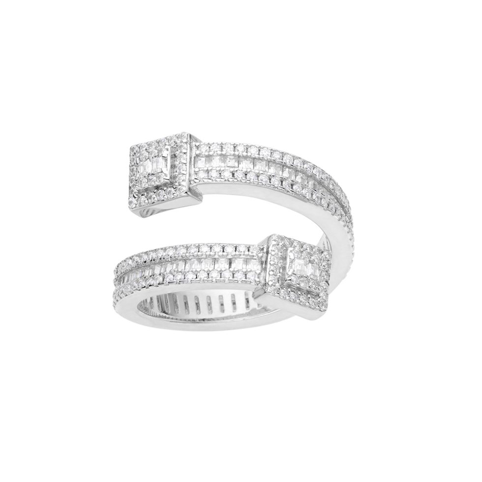 925 MOISSANITE RHODIUM ICED OUT RING | SMLRR7003