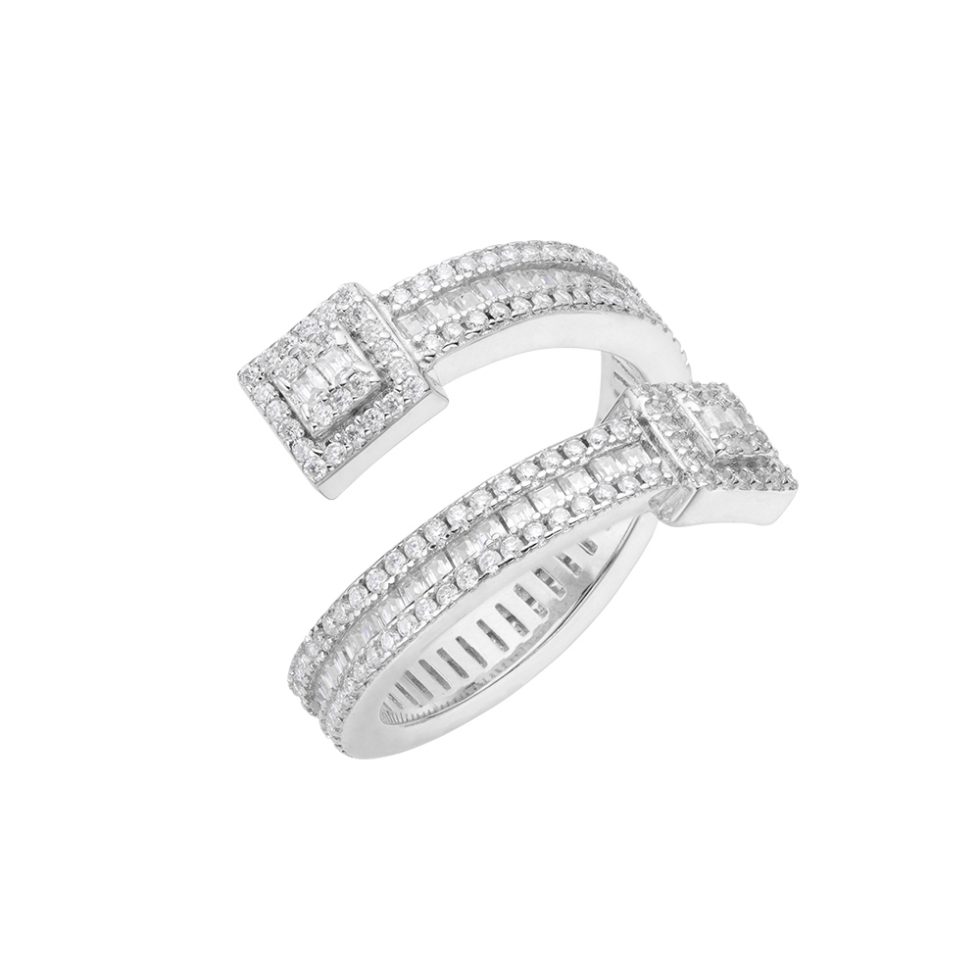 925 MOISSANITE RHODIUM ICED OUT RING | SMLRR7003