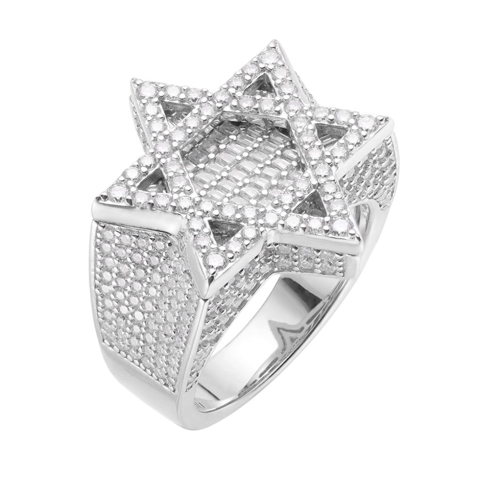 925 MOISSANITE RHODIUM ICED OUT RING | SMRR7005