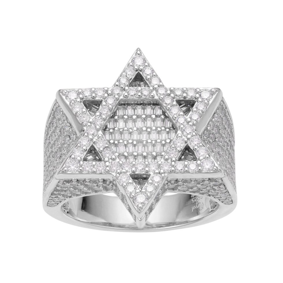 925 MOISSANITE RHODIUM ICED OUT RING | SMRR7005
