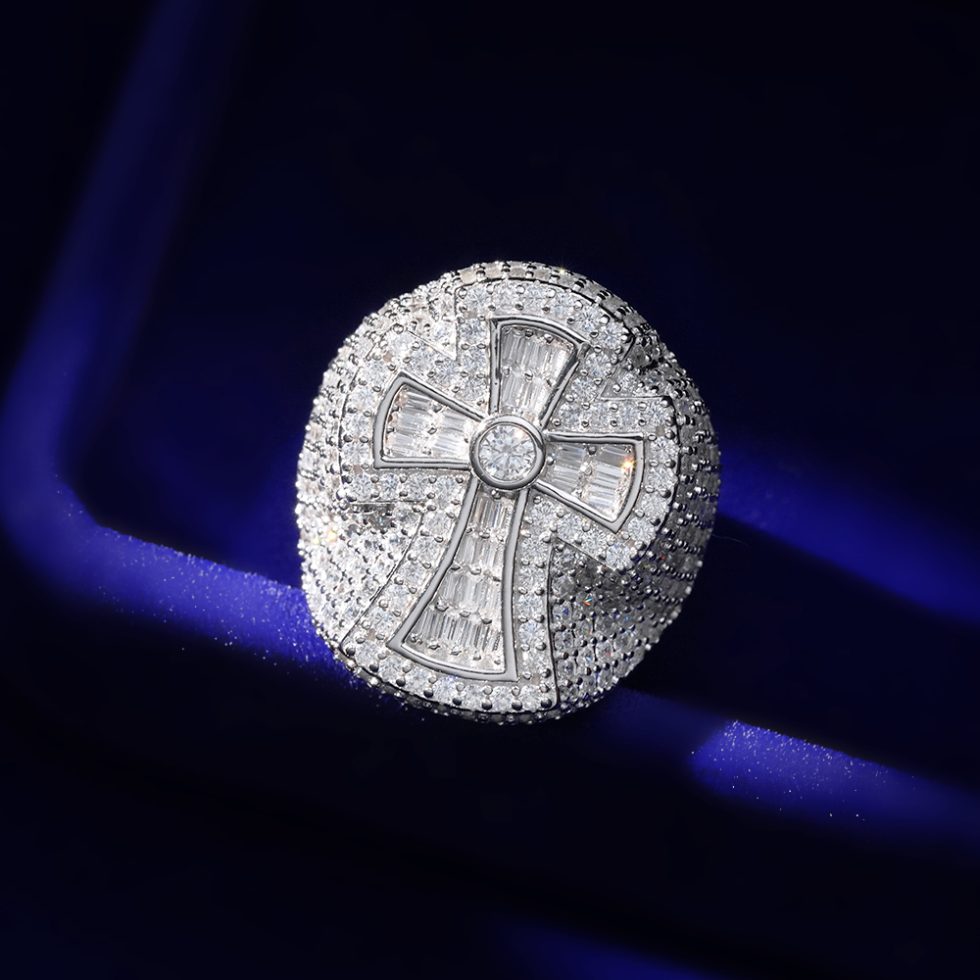 925 MOISSANITE RHODIUM ICED OUT RING | SMRR7003