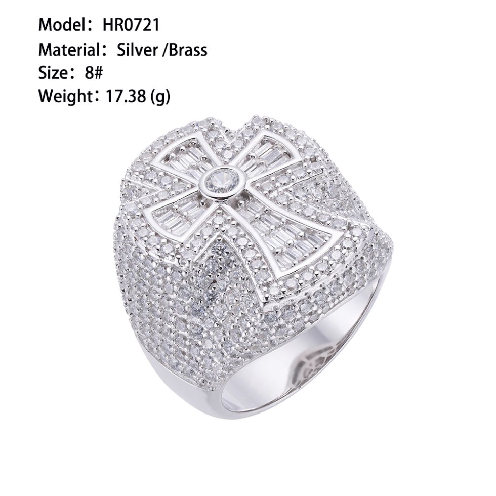 925 MOISSANITE RHODIUM ICED OUT RING | SMRR7003