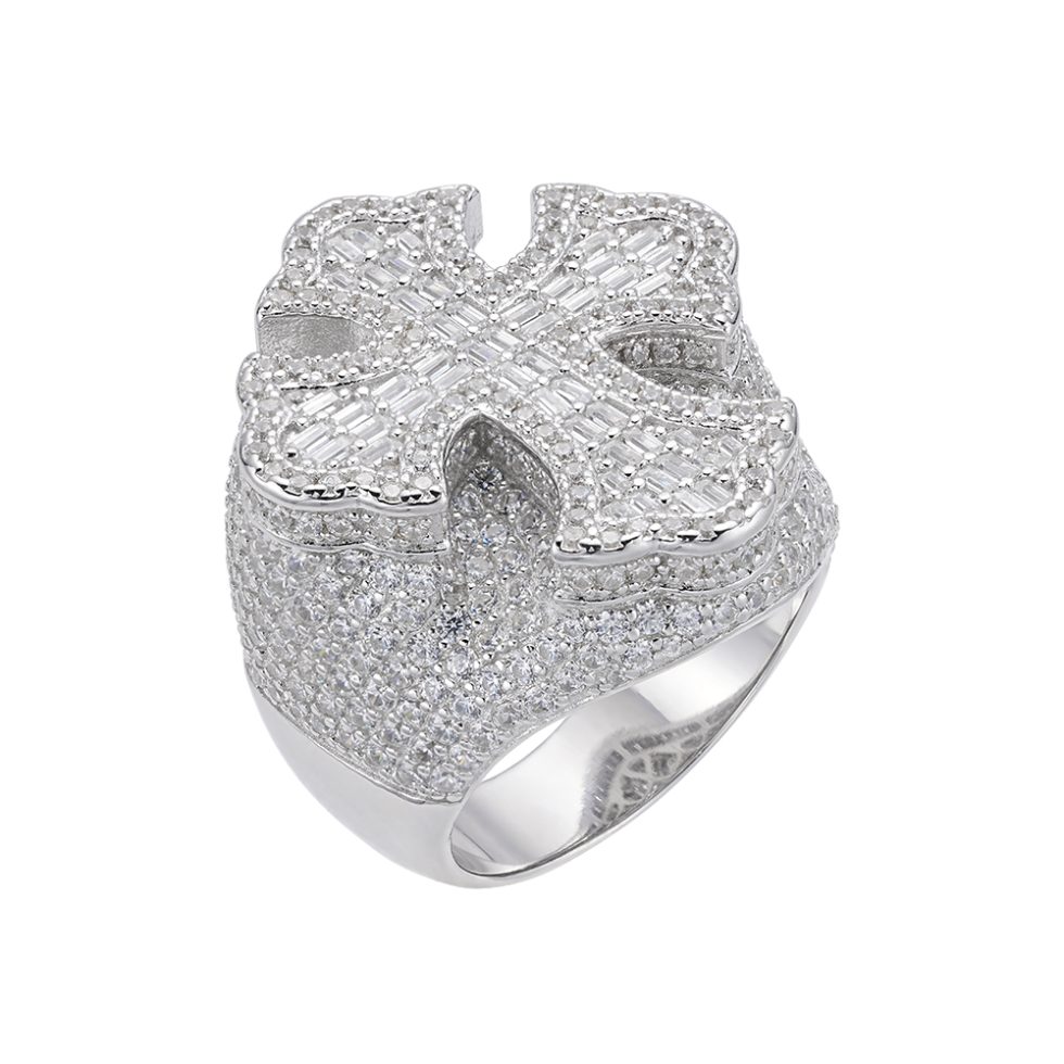 925 MOISSANITE RHODIUM ICED OUT RING | SMRR7004