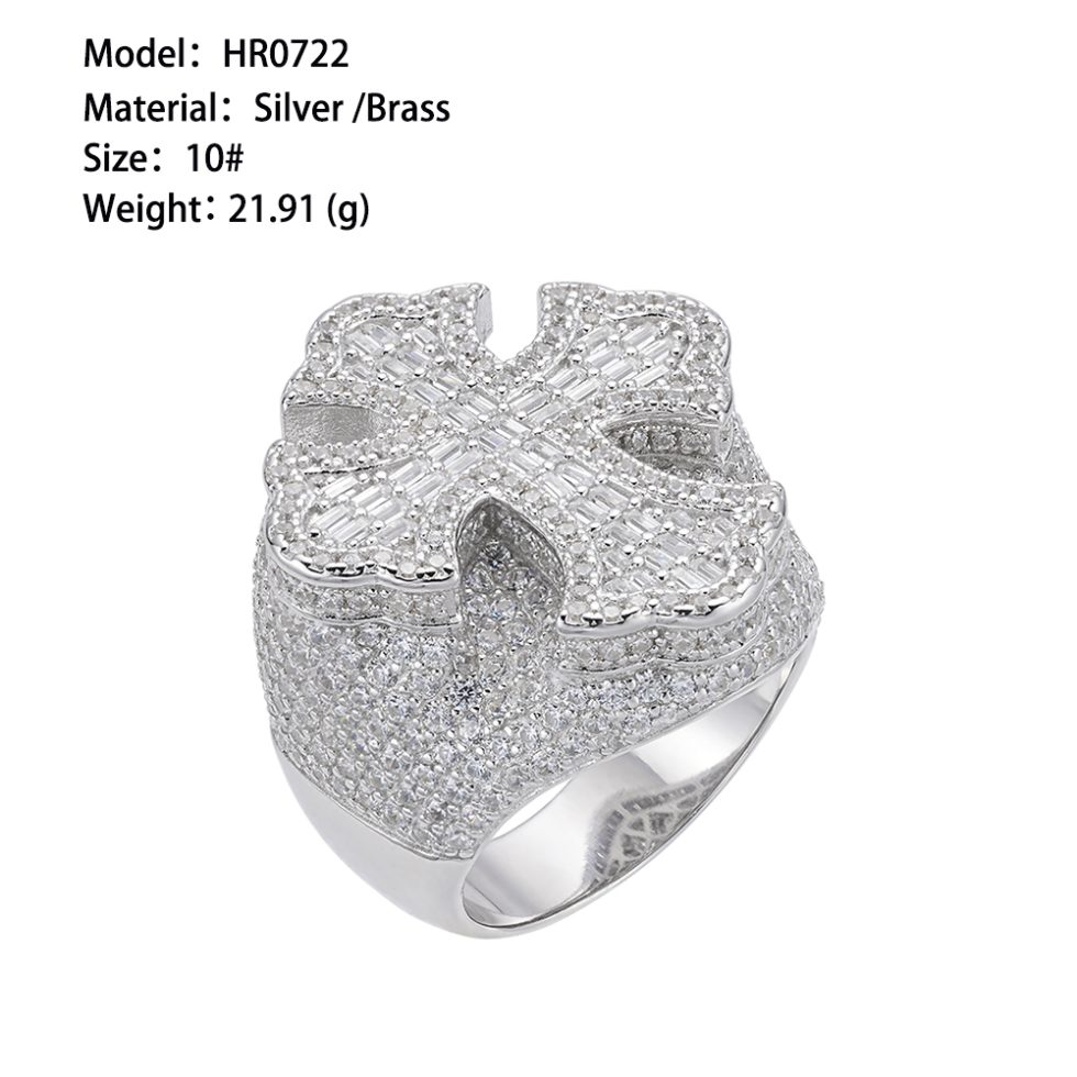 925 MOISSANITE RHODIUM ICED OUT RING | SMRR7004